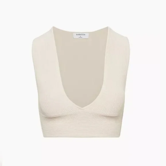 NWOT Aritzia Babaton Sculpt Knit Deep V Tank - Picture 5 of 12